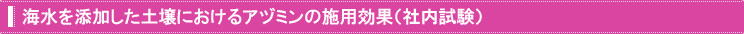 海水を添加した土壌におけるアヅミンの施用効果（社内試験）